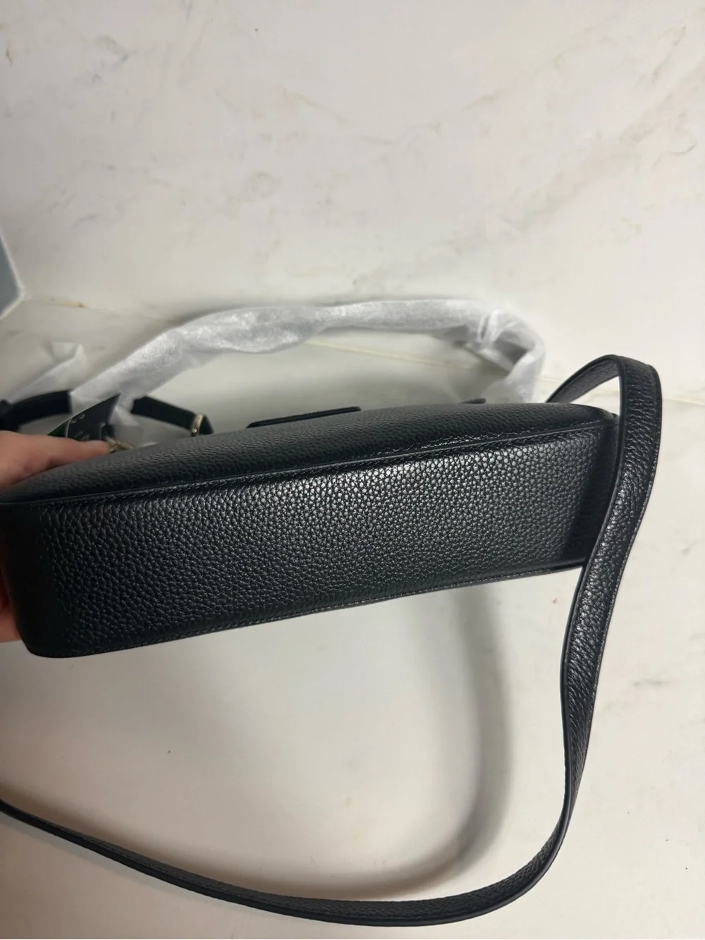 KATE SPADE NY Hudson Small Pebbled Leather Convertible Shoulder Bag- BLACK